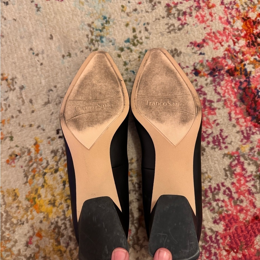 NWOB Franco Sarto Racer Block Heel Pump Black Size 7.f - Picture 4 of 5